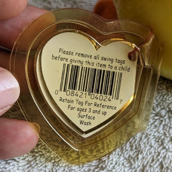 Quackers the Duck 1993 Original Beanie Babies NWT - Picture 8 of 8